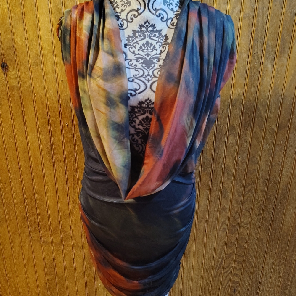 Vibrant Multicolor Draped Dress